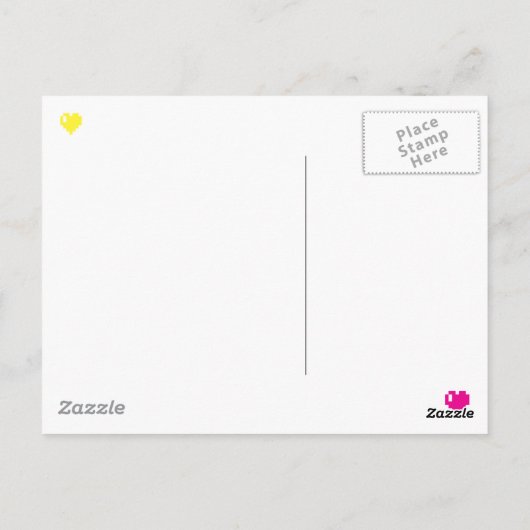 CMYK Pixel Hearts-briefkaart Briefkaart (Achterkant)
