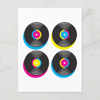 CMYK-pop in vinyl registreert heldere kleuren met Briefkaart