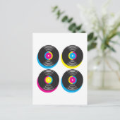 CMYK-pop in vinyl registreert heldere kleuren met  Briefkaart (Staand voorkant)