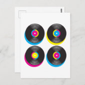 CMYK-pop in vinyl registreert heldere kleuren met  Briefkaart (Voorkant / Achterkant)