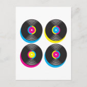 CMYK-pop in vinyl registreert heldere kleuren met  Briefkaart (Voorkant)