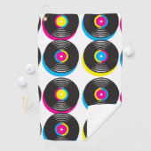 CMYK-pop in vinyl registreert heldere kleuren met  Golfhanddoek (Insitu)