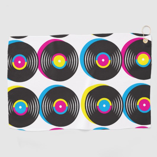 CMYK-pop in vinyl registreert heldere kleuren met  Golfhanddoek (Horizontaal)