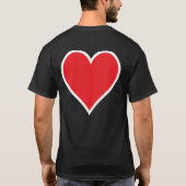 CMYK Red Heart met witte rand Rand T-shirt (Achterkant)