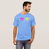 CMYK Rockband Designer retro T-shirt (Voorkant volledig)