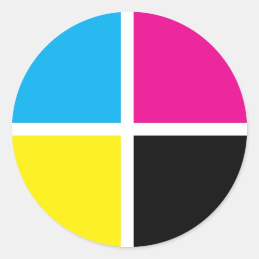 cmyk ronde sticker (Voorkant)