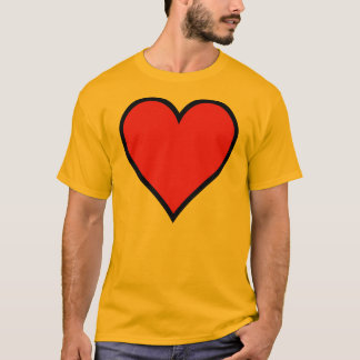 CMYK rood hart met zwarte rand T-shirt
