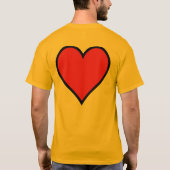 CMYK rood hart met zwarte rand T-shirt (Achterkant)