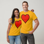 CMYK rood hart met zwarte rand T-shirt (Unisex)