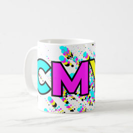 CMYK-schilderplaatjesmonogram Koffiemok