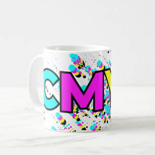CMYK-schilderplaatjesmonogram Koffiemok