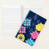 CMYK Snowflakes on Blue Notitieboek (Binnen)