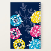 CMYK Snowflakes on Blue Notitieboek (Achterkant)