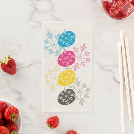 CMYK Snowflakes Servet (Insitu)