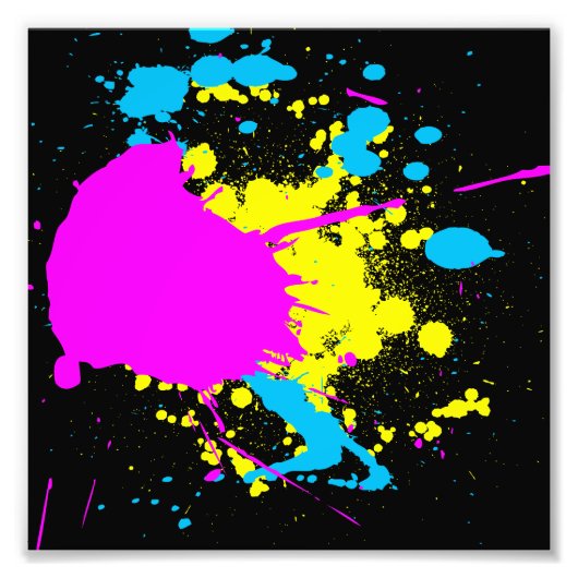 CMYK Splash Foto Afdruk (Voorkant)