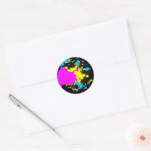 CMYK Splash Ronde Sticker (Envelop)