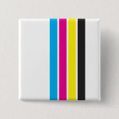 CMYK-strepen | Vierkante Button 5,1 Cm (Voorkant)