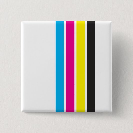 CMYK-strepen | Vierkante Button 5,1 Cm (Voorkant)