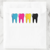 CMYK-tand Rechthoekige Sticker (Tas)