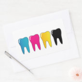 CMYK-tand Rechthoekige Sticker (Envelop)