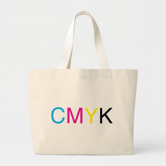CMYK-tekst Grote Tote Bag (Voorkant)
