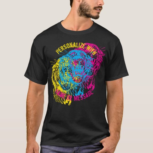 CMYK Tiger Retro T-shirt (Voorkant)
