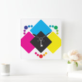 CMYK VIERKANTE KLOK (Huis)