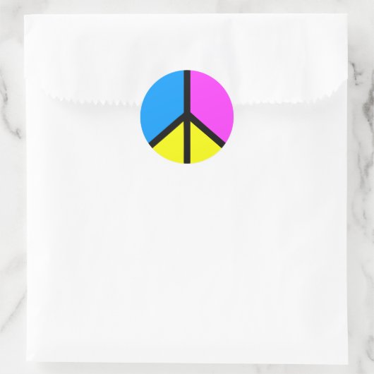 CMYK-vredesteken Ronde Sticker (Tas)