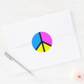 CMYK-vredesteken Ronde Sticker (Envelop)