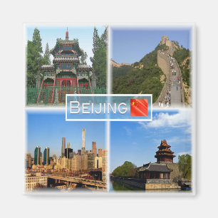 CN Beijing - Niujie Mosque - Great Wall Badalling  Magneet