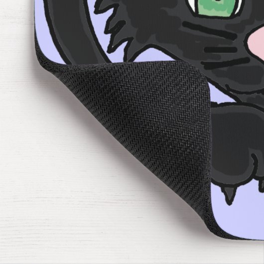 CN- Funny Black Cat Mousepad Muismat (Hoek)