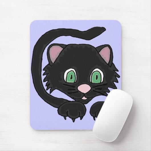 CN- Funny Black Cat Mousepad Muismat (Met muis)