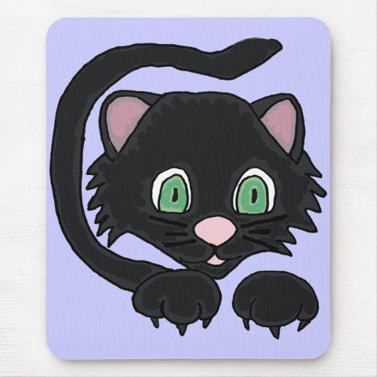 CN- Funny Black Cat Mousepad Muismat (Voorkant)