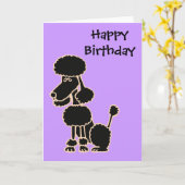 CN- Geweldige Zwarte Poedel Zittende Cartoon Kaart (Gele Bloem)