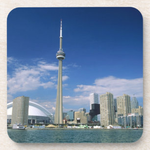 CN Tower en Skydome in Toronto, Ontario, Bier Onderzetter