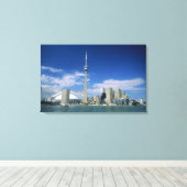 CN Tower en Skydome in Toronto, Ontario, Canvas Afdruk (Insitu (Houten vloer))