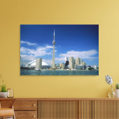 CN Tower en Skydome in Toronto, Ontario, Canvas Afdruk (Insitu (Woonkamer))