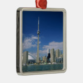 CN Tower en Skydome in Toronto, Ontario, Metalen Ornament (Rechts)