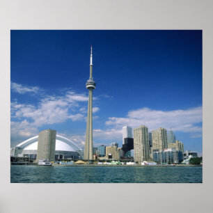 CN Tower en Skydome in Toronto, Ontario, Poster