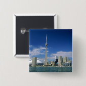 CN Tower en Skydome in Toronto, Ontario, Vierkante Button 5,1 Cm (Voorkant /achterkant)