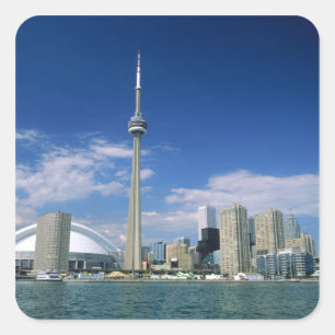 CN Tower en Skydome in Toronto, Ontario, Vierkante Sticker