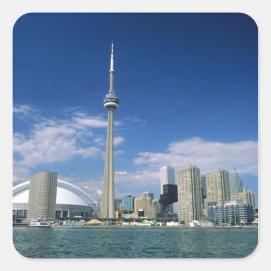 CN Tower en Skydome in Toronto, Ontario, Vierkante Sticker (Voorkant)