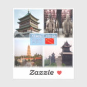 CN Xi An - Bell Tower - Terracotta leger in Shaanx Sticker (Vel)