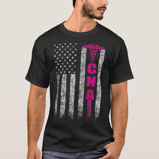 CNA Amerikaanse vlag Patriotic Pride Nurse Zip Hoo T-shirt (Voorkant)