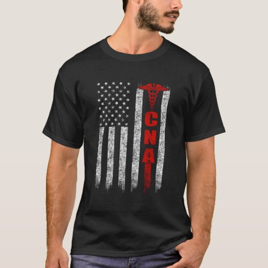 CNA Amerikaanse vlag Patriottische Pride Verpleegs T-shirt (Voorkant)