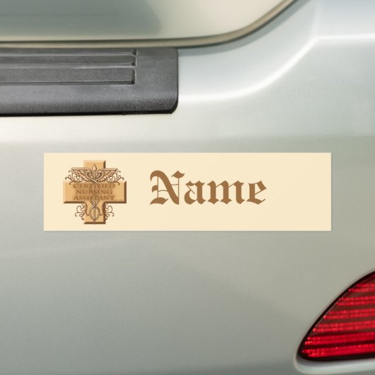 CNA Caduceus custom name Bumper Sticker (Op auto)