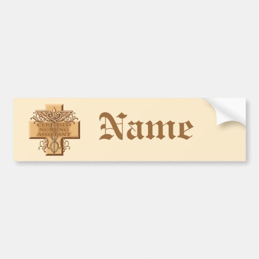 CNA Caduceus custom name Bumper Sticker (Voorkant)