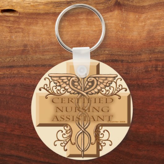 CNA Caduceus custom name Keychain (Voorkant)
