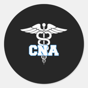 CNA Caduceus Medisch Symbool Verpleegkundige Gesch Ronde Sticker
