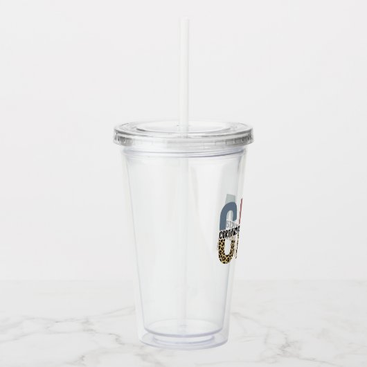 CNA Certified Nursing Assistant Cheetah Print Acryl Drinkbeker (Rechts)